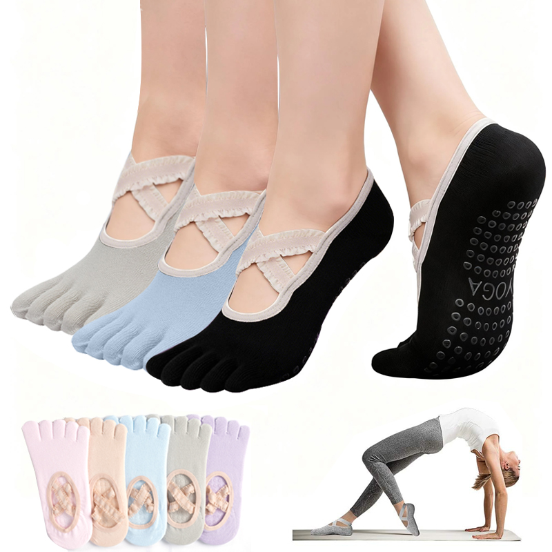 Medias Para Pilates Y Yoga - Chaussettes de Pilates antidérapantes pour femmes,